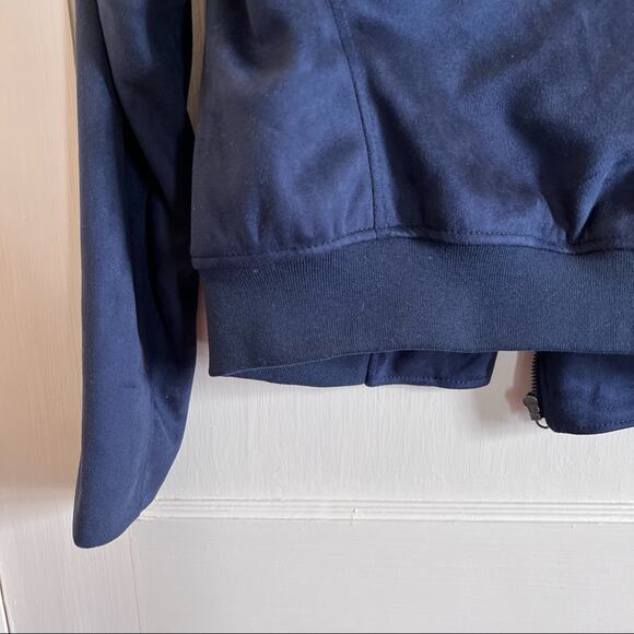 Banana Republic Petite Blue Faux Suede Moto Jacket - Picture 2 of 12